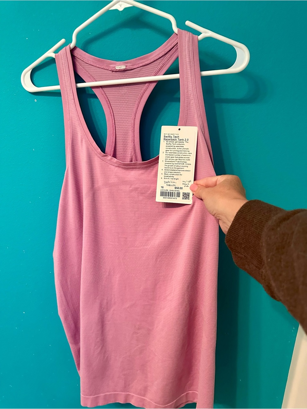 Lululemon Dahlia Mauve Swifttly Tech Racerback Tank size 16